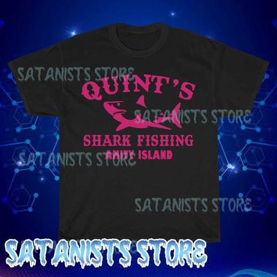 New Amity Island Quint's Shark Fishing Jaws Men's T-shirt Funny Size S To 5XL