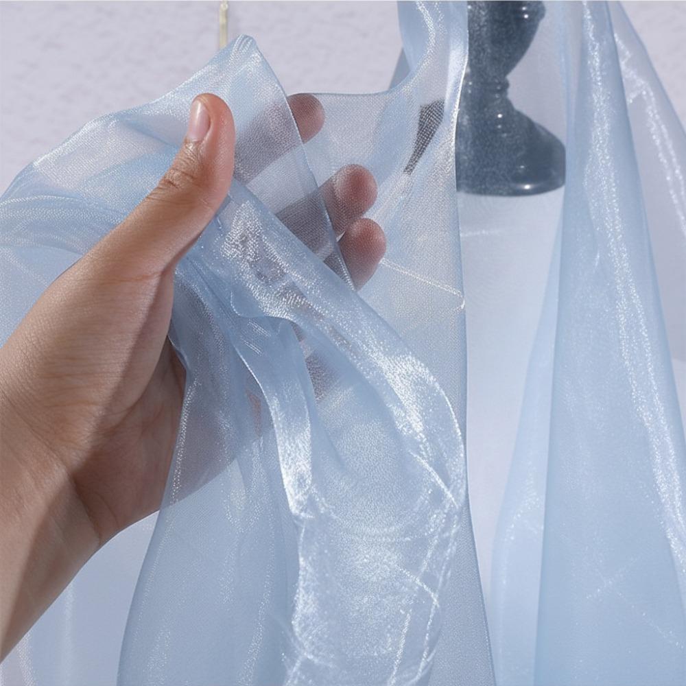 100X150cm Organza Mesh Fabric Colorful Lightweight Sheer Organza Fabric Glossy Smooth Tulle Gauze Fabric