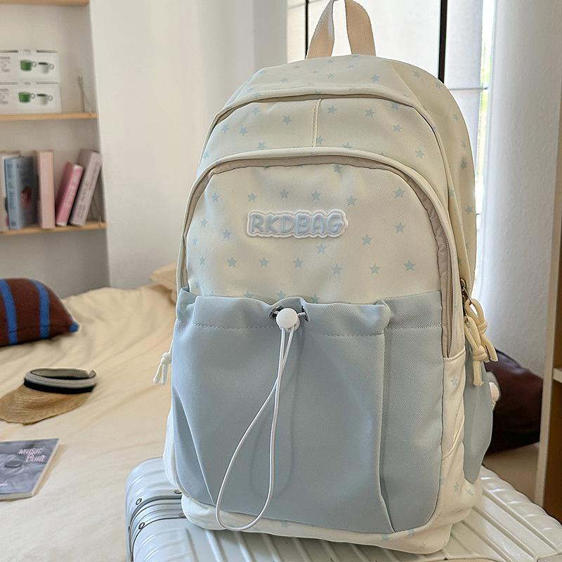 Schoolbag new high-value fresh and sweet girls schoolbag large-capacity commuting versatile backpack eye-catching fashion backpack