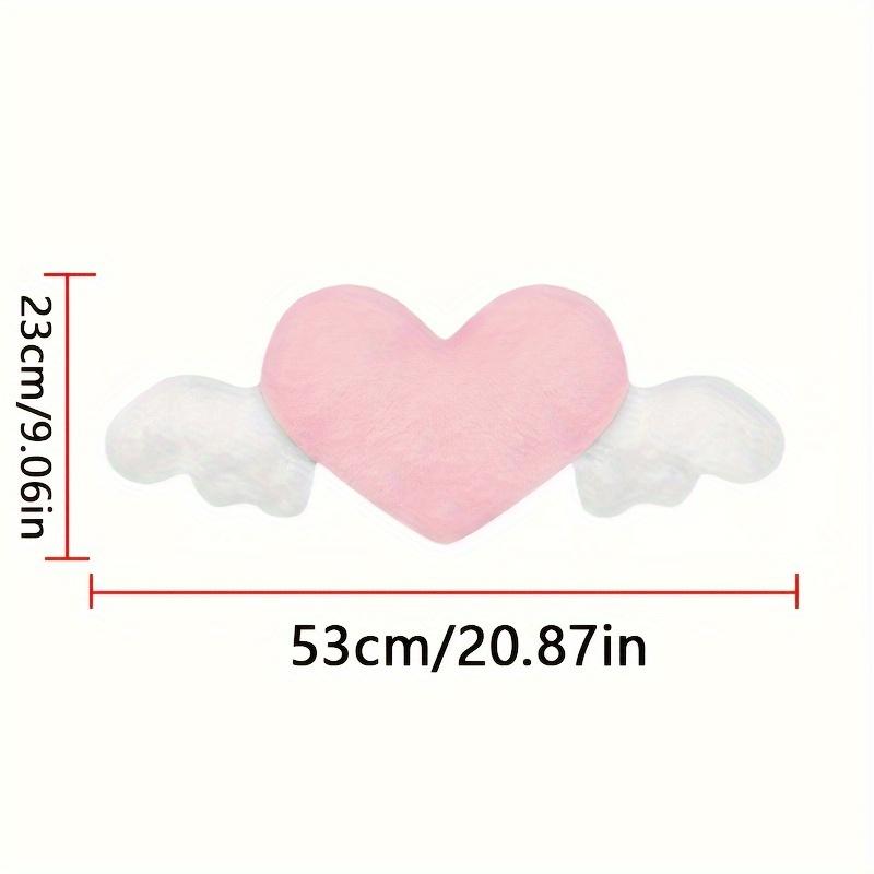 2pcs Plush Heart Car Pillow with Angel Wings - Neck Support for Seat - Fashionable Fabric Interior Accessories for Women's Car