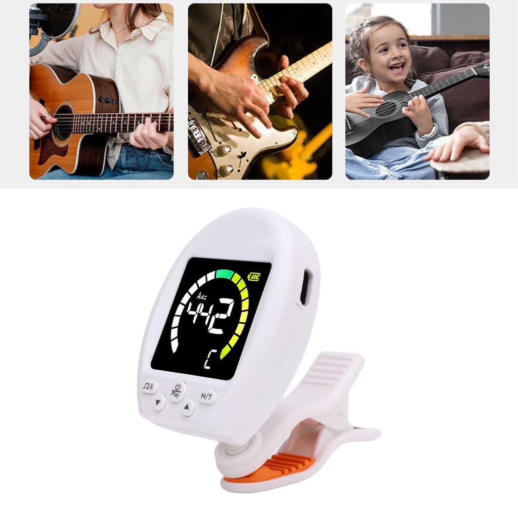 Digital Metronome Tuner Multifunctional Accurate Rotating Clamp Design High Sensitivity Guitar Tuner and Metronome