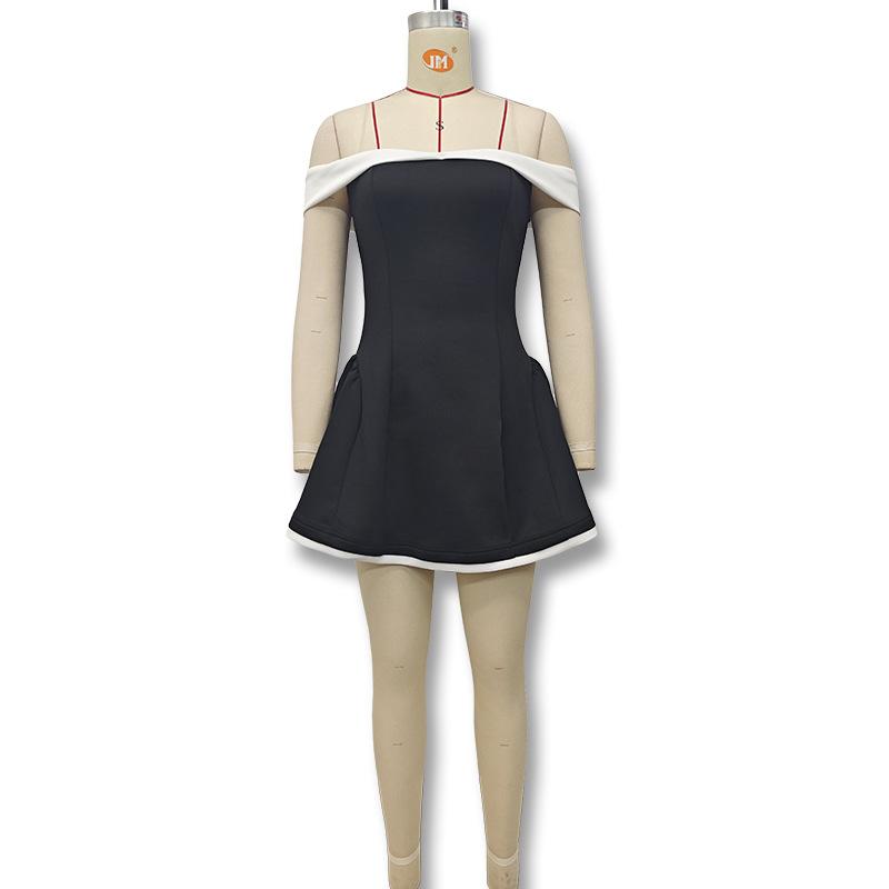 Tooxika Spring And Autumn Women's Clothing New Arrival Sexy Tube Top One Collar Slim Dress Short Dress