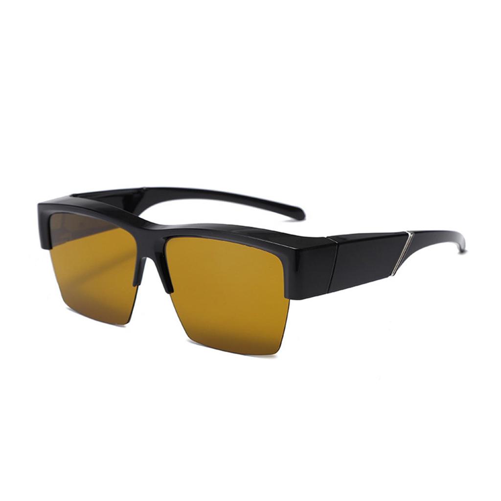 High-End Square Half-Frame Polarized Sunglasses for Men and Women with UV Protection