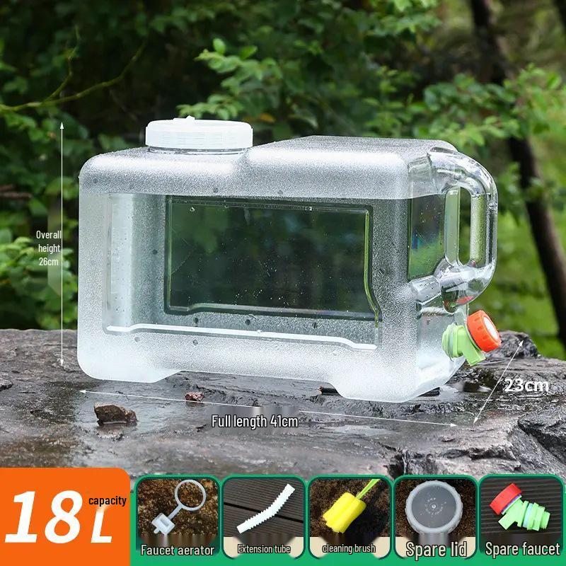 Car-Mounted Camping Water Tank: Portable Outdoor PC Bucket with Faucet, Large Capacity & Thickened for Pure Drinking Water.