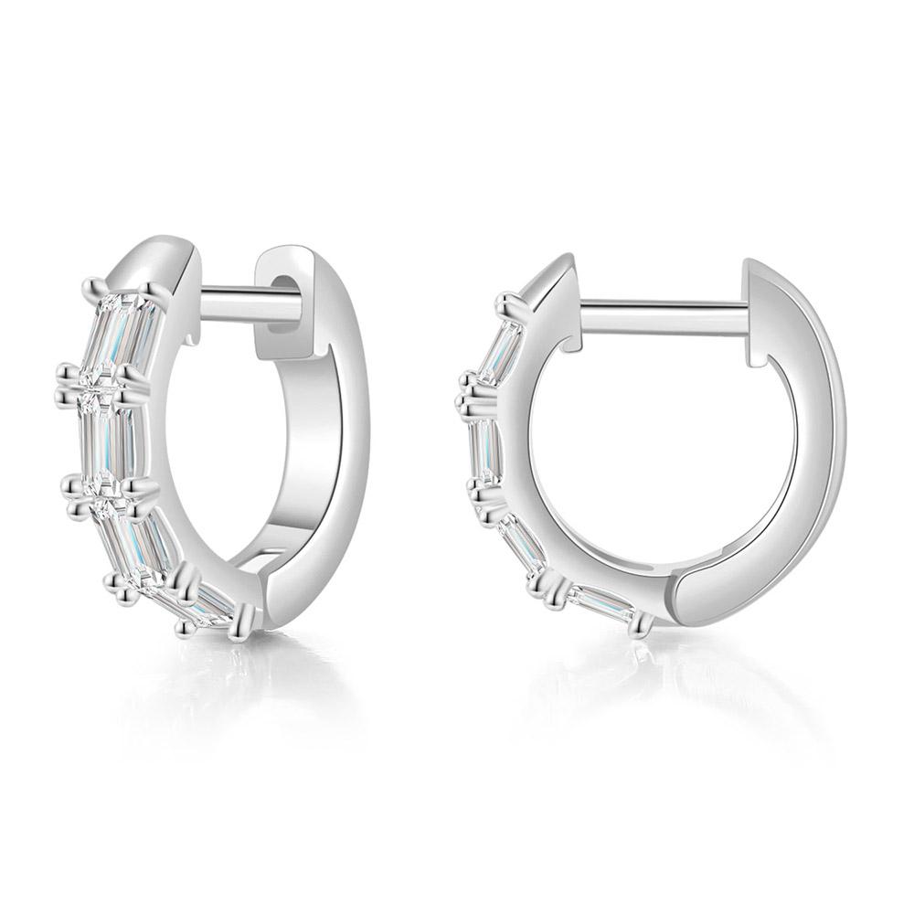Orecchini Classici Brillanti in Zirconia Cubica da Donna Colore Oro Rosa Carini Mini Accessori per Orecchie Lobe Gioielli alla Moda E547