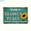 Vintage Metal Wall Art Sunflower Turquoise Living Room Decor