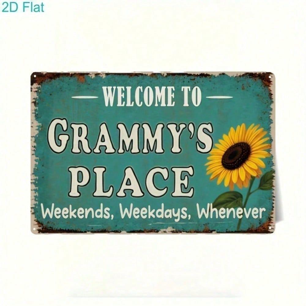 Vintage Metal Wall Art Sunflower Turquoise Living Room Decor