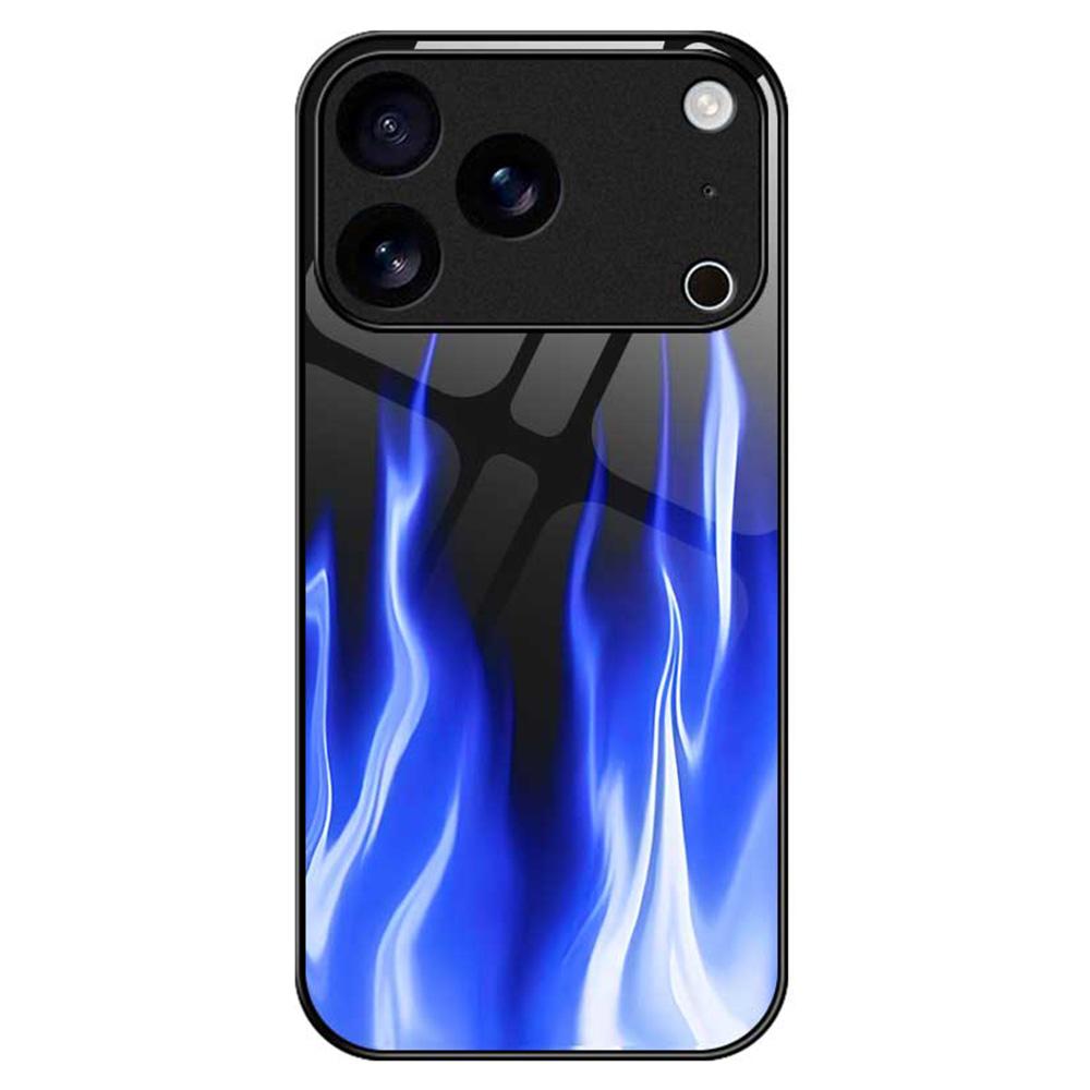 For iPhone 17 Pro Max Case Anti Drop TPU PC Tempered Glass Pattern Printing Phone Back Cover