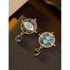 Vintage Sparkling Enamel Eye Earrings Personalized Versatile Scales