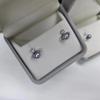 Akoya Saltwater Madama Pearl Stud Earrings, Saturn Empress Dowager Style, Silver Blue Undyed Pearl Jewelry