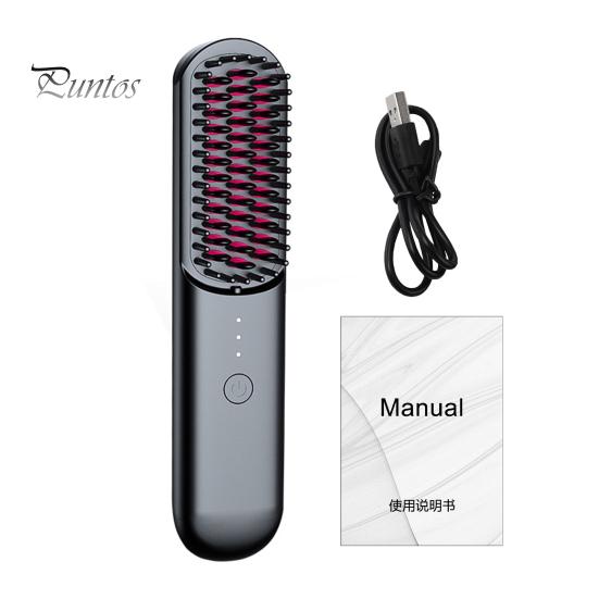 

Щетка для выпрямления волос с 3 регулируемыми температурами, быстрый нагрев, аккумуляторная, беспроводная, с отрицательными ионами, горячая щетка, электрическая, пушистая, вьющаяся, для укладки волос, распутывания чёрный