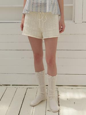 Liel Babassu Knit Shorts (Ivory)