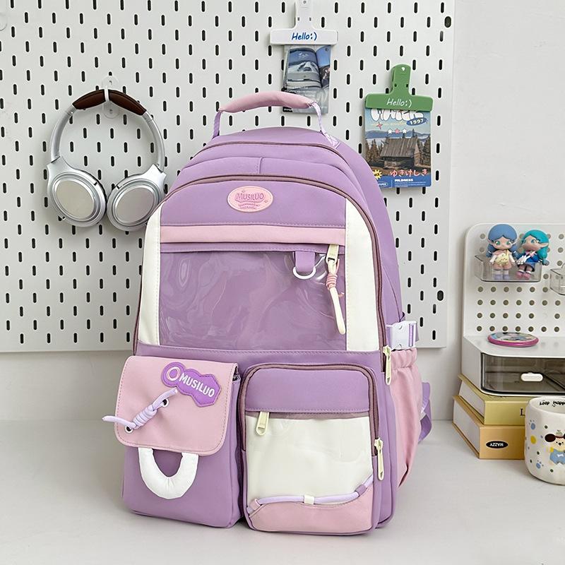 New high-value Japanese ins college style fresh and sweet schoolbag female middle school students lightweight large-capacity backpack