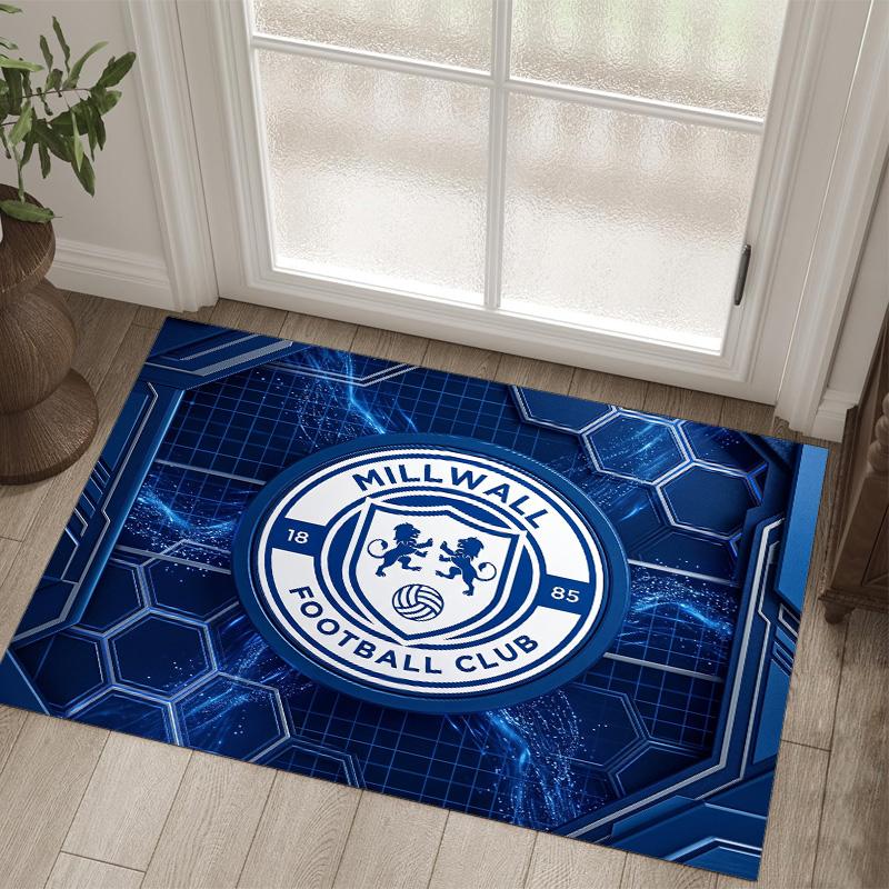 Millwall Football Design Crystal Velvet Carpet Cozy Non?Slip Printed Rug For Bedroom Living Room Entrance