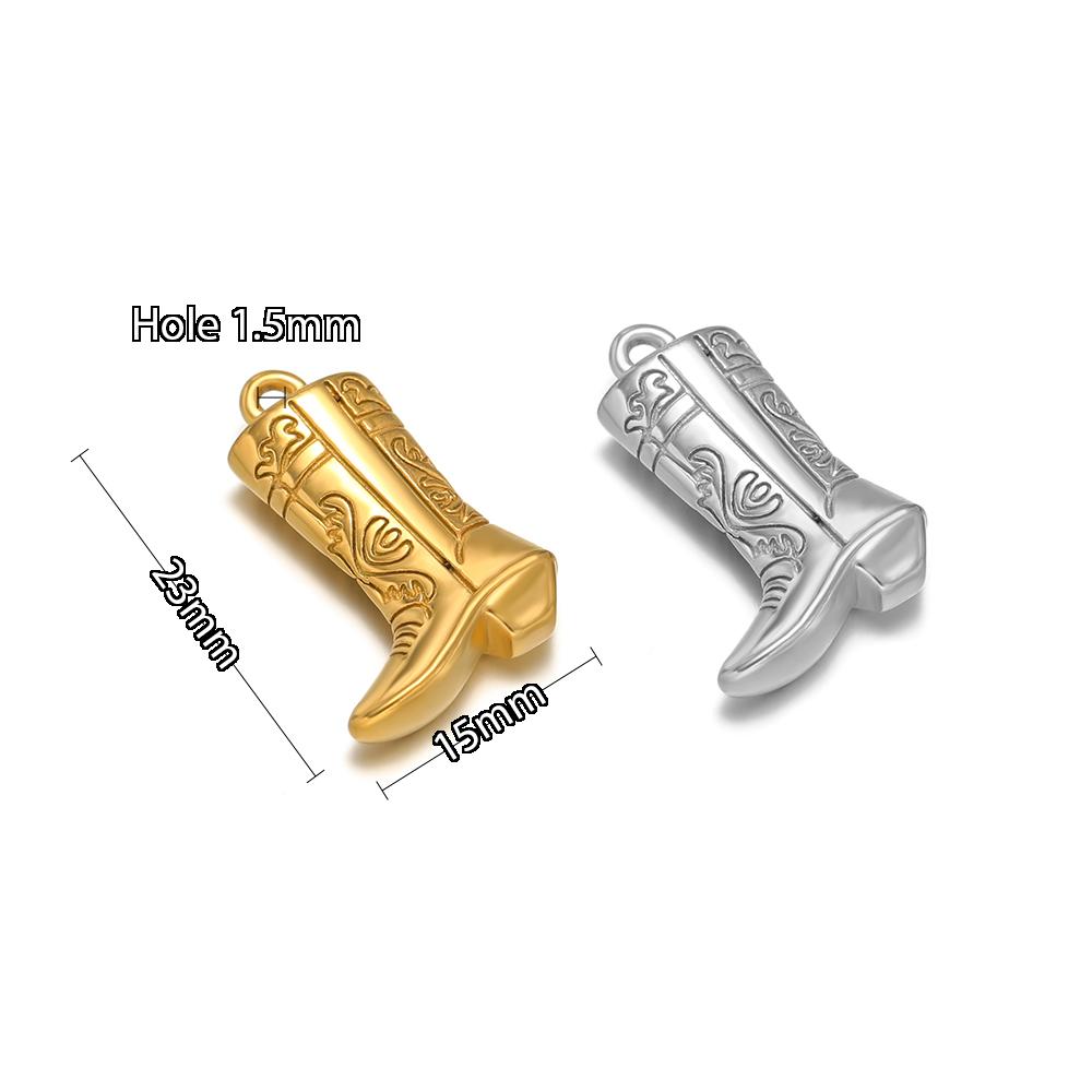 5pcs Stainless Steel Gold Plated Martin Boot Charms Pendants DIY Necklace Bracelet Jewelry Earring Making Accessories Wholesale