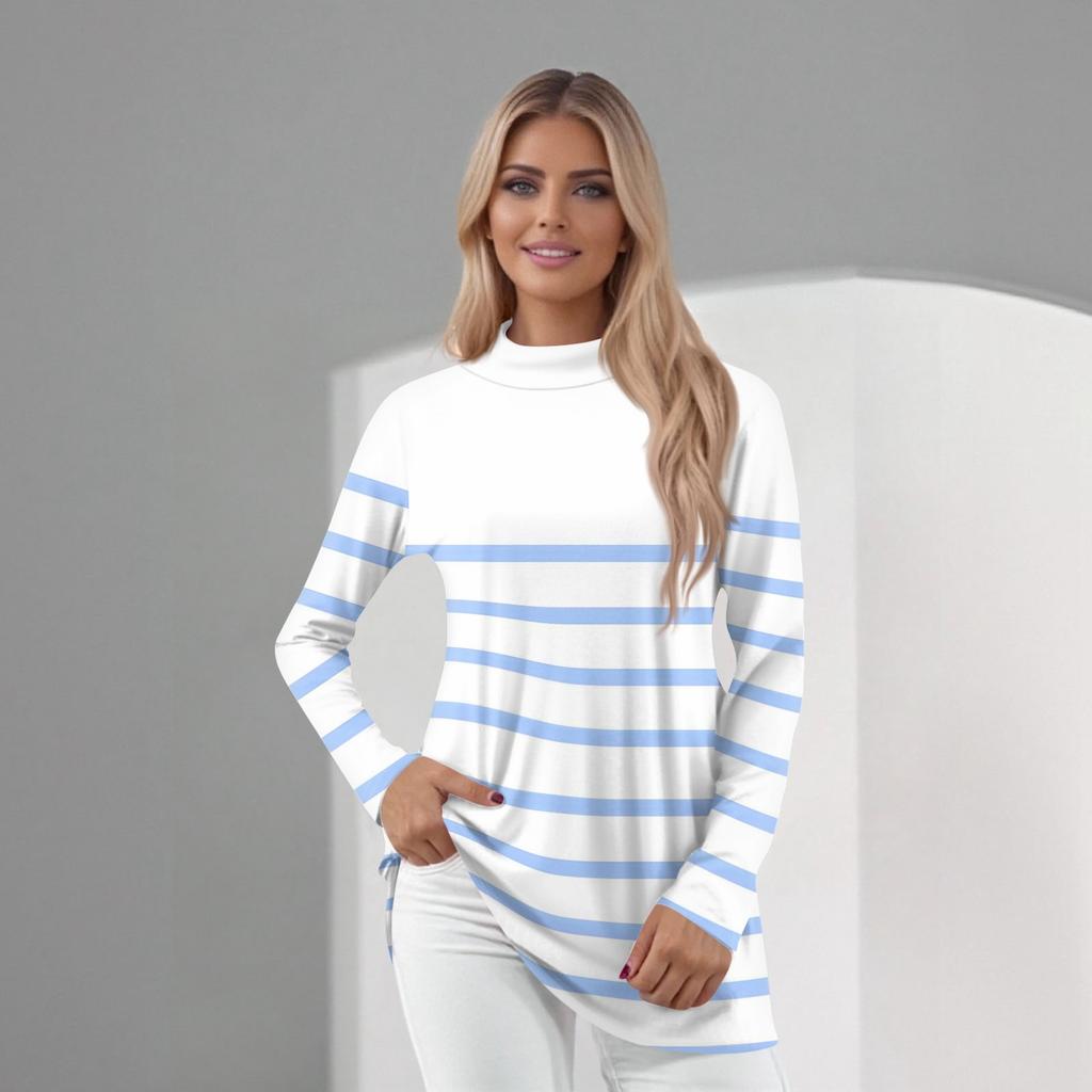 Women's Daily Casual Long Sleeve Mid Collar Top