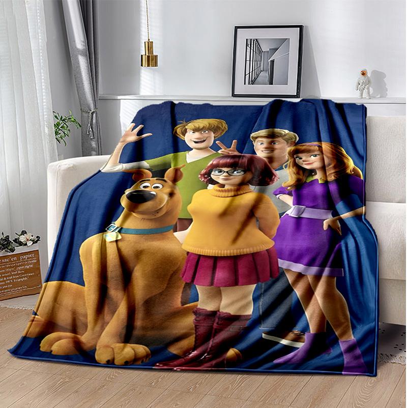 Scooby Doo Flannel Blanket Soft Warm All-Season Throw, Design for Camping, Car Travel, Hiking Sofa, Bed, Office Perfect Gift for Parties