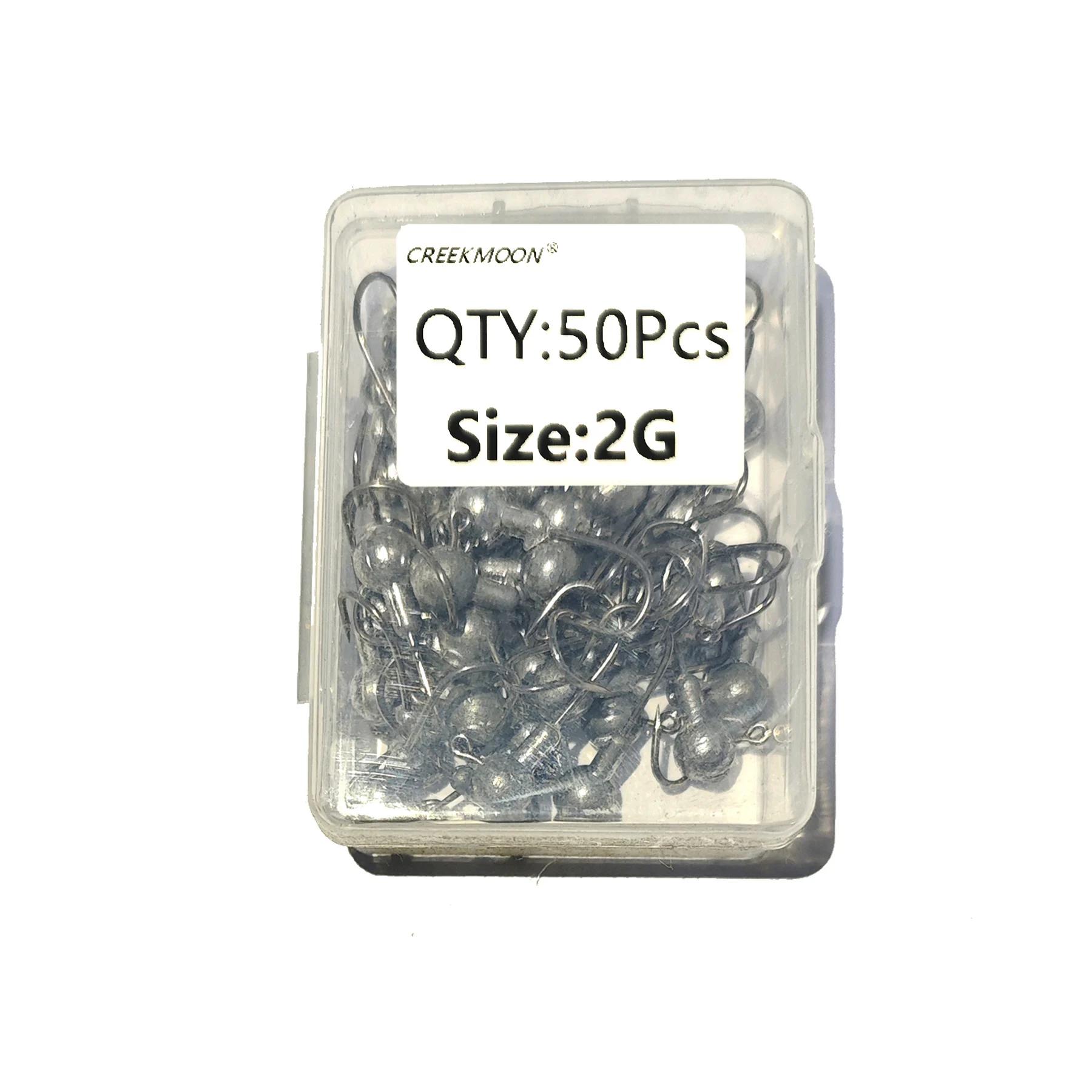 Металлические джиг-головки рыболовные крючки 20/30/40/50 шт./коробка 1 г 1,5 г 2 г 3,5 г 5 г 7 г 10 г 20 г Джиг-крючки для мягких приманок из углеродистой стали 2g 50Pcs