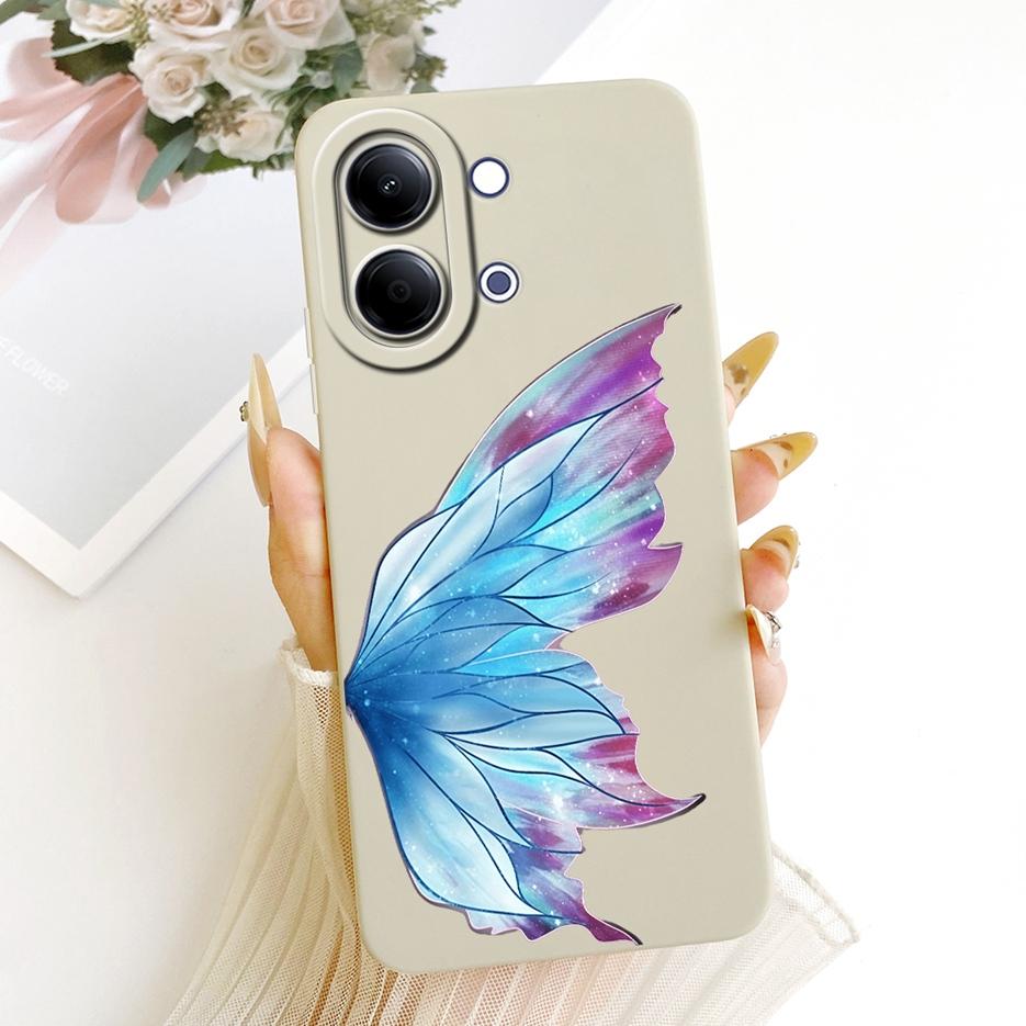 For Vivo Y05 4G Case New Luxury Bow Love Heart Painted Cover Soft TPU Phone Case For Vivo Y11d Y 05 VivoY05 VivoY11d Fundas Bags