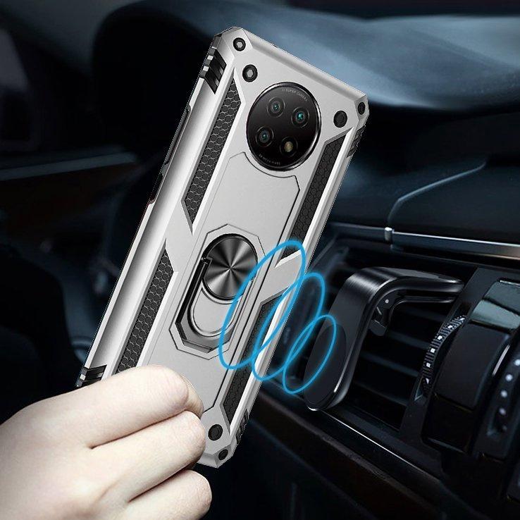 Armored case for Xiaomi Redmi Note 9T 5G, Nox Case Ring, silver