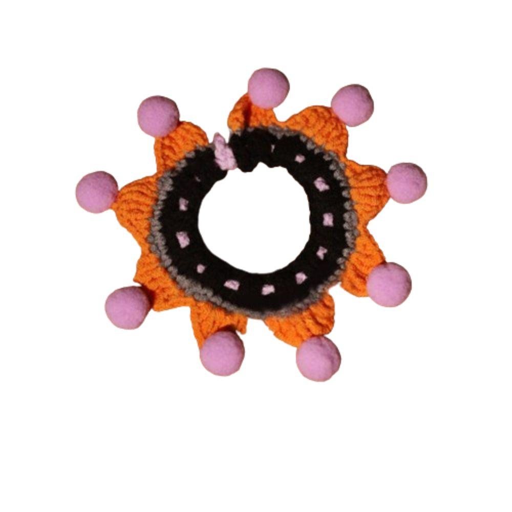 

Handmade Knitted Halloween Cat Collar Bat Wings Halloween Dog Collar Cat Warm Hat Pet Accessories S Pumpkin Scarf