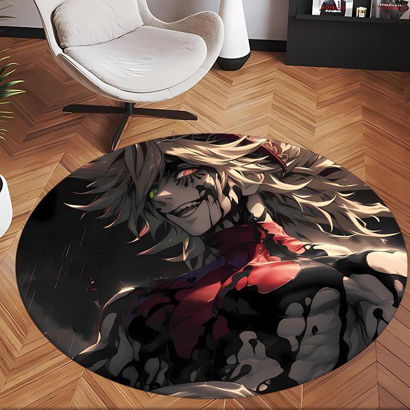 Douma (1) Round Office Rug Decorative Floor Rug for Office Bedroom Living Room and Home Space