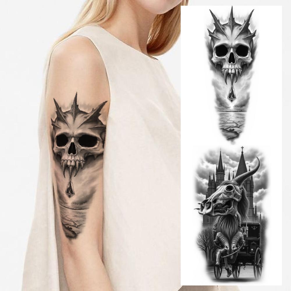 3pcs Tatuagem Temporária Tatuagens Temporárias Realistas Rosas Tatuagem de Cobra Para Mulheres Braços Coxas