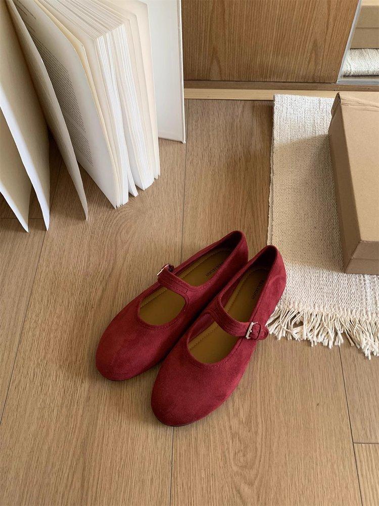 Francouzské retro jednopřezkové boty Mary Jane pro ženy k nošení 2025 nové vílí balerínky s mělkým výstřihem