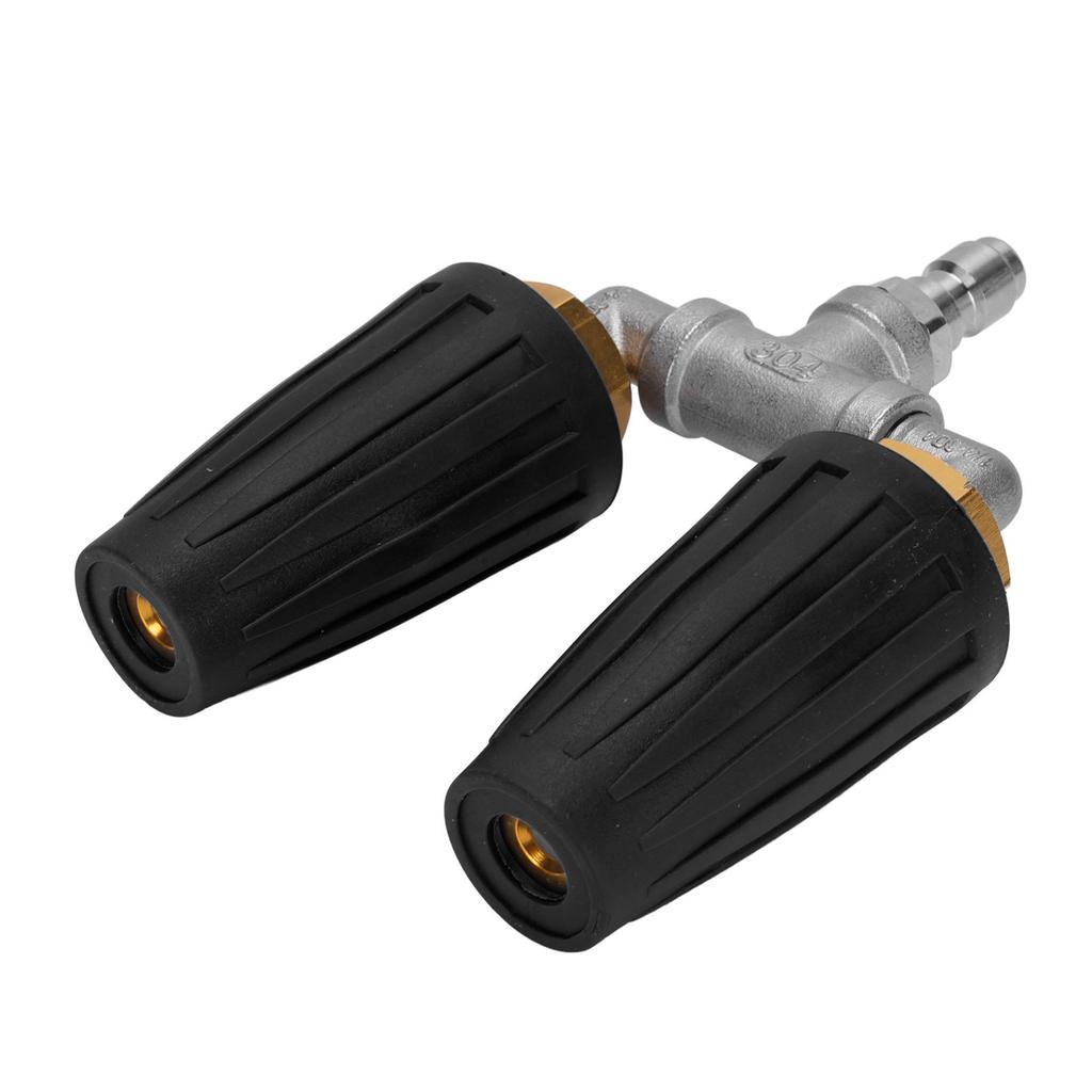 Pressure Washer Double Turbine Nozzle 1/4 Inch Stainless Steel 4000psi Double Rotating Turbo Nozzle