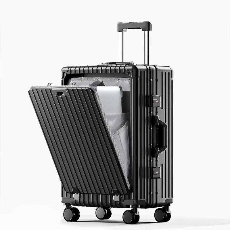 OEING Multifunctional One-Key Front Open Travel Suitcase 24-inch
