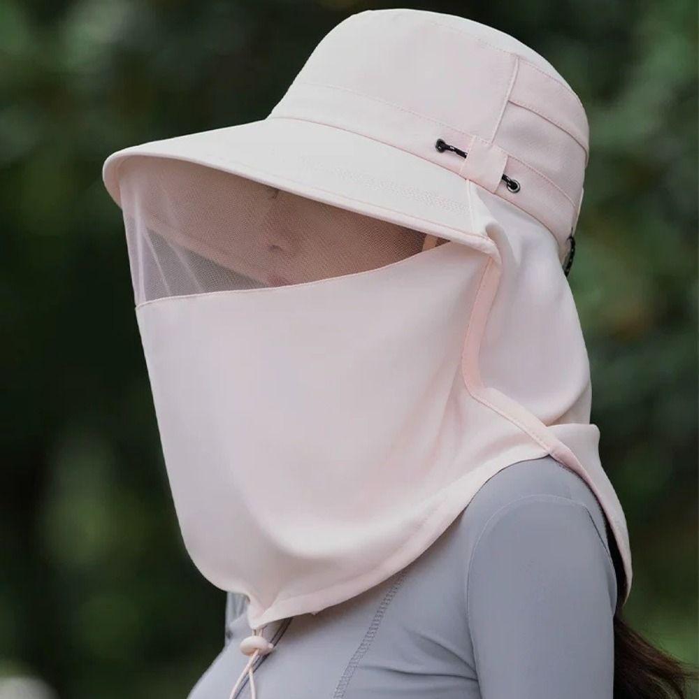 Neck Guard Women Fisherman Hat Quick Drying Face Covering Sunhat Summer Sunscreen Cap  Beach