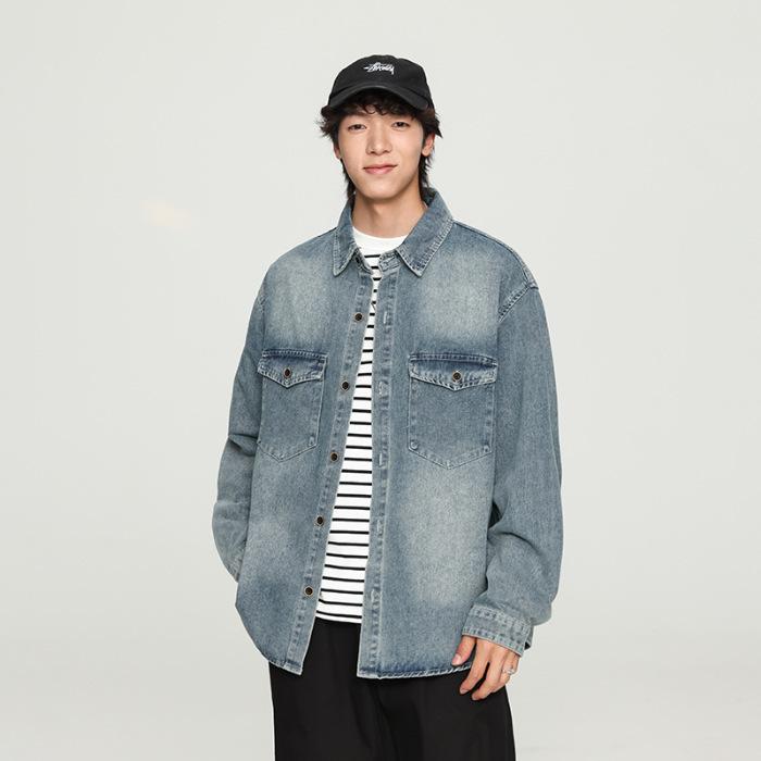 

Мужская весенняя свободная американская куртка для пары, весенняя уличная мультяшная граффити джинсовая куртка 4XL синий