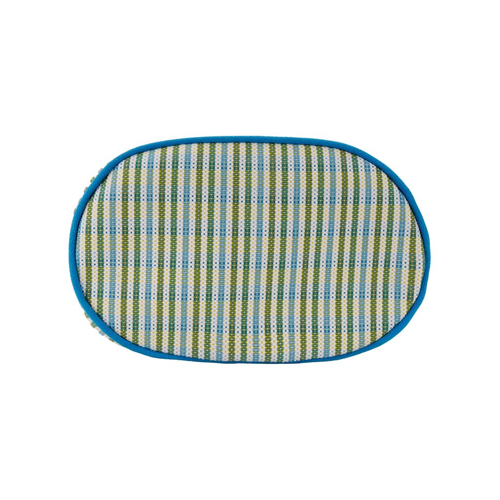 Hermes 25 Silver Buckle Animal Weaving Embroidery Pattern Cotton Backpack Unisex Backpack Blue H103996M01