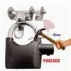 Waterproof Siren Alarm Padlock Anti Theft Heavy Duty Bicycle Lock Rust Proof High Security Alloy Alarm Lock Vehicle Safety