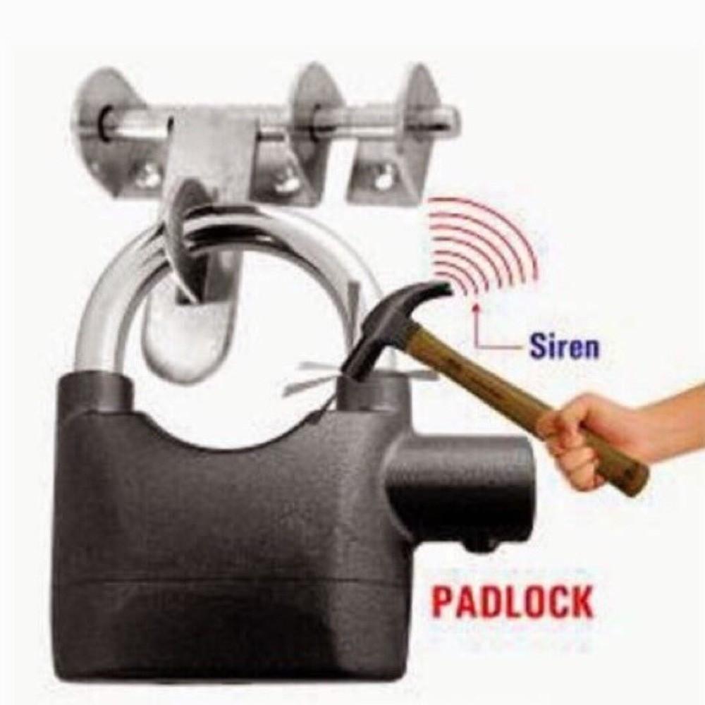 Waterproof Siren Alarm Padlock Anti Theft Heavy Duty Bicycle Lock Rust Proof High Security Alloy Alarm Lock Vehicle Safety