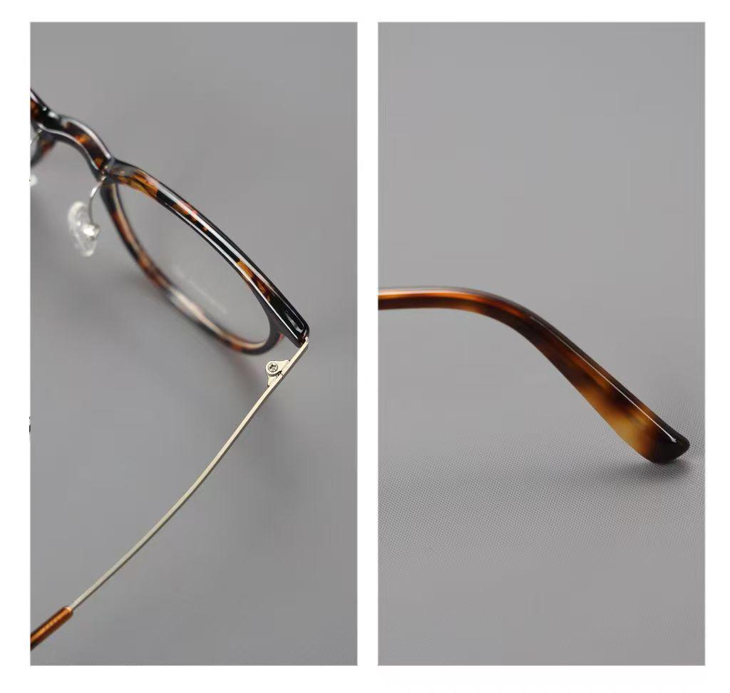 Unisex Pure Titanium Eyeglass Frames with Full-Frame and Acetate TR Options for Myopia, Compatible with Prescription Lenses.