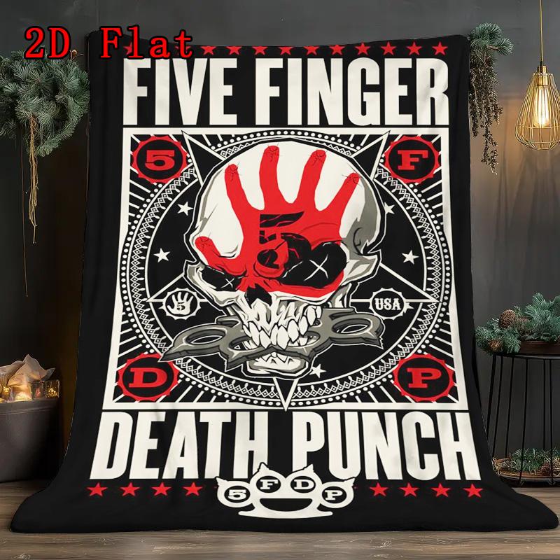 Five Finger Death Punch 2D Flat Pattern Flannel Blanket High quality All Seasons Warmth and Comfort Perfect for Christmas Gifts.SMT0917508