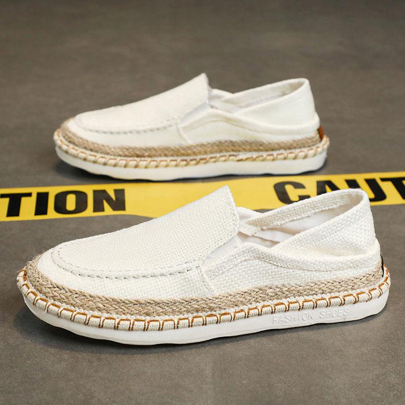 Canvas men's shoes autumn breathable new versatile trend casual shoes low top two wear board shoes comfortable one pedal trendy shoes