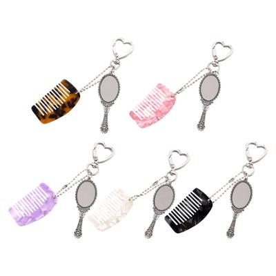 Multifunctional Acetate Keychain Addition Combines Tiny Glass Detangling Comb With Mixture Clip