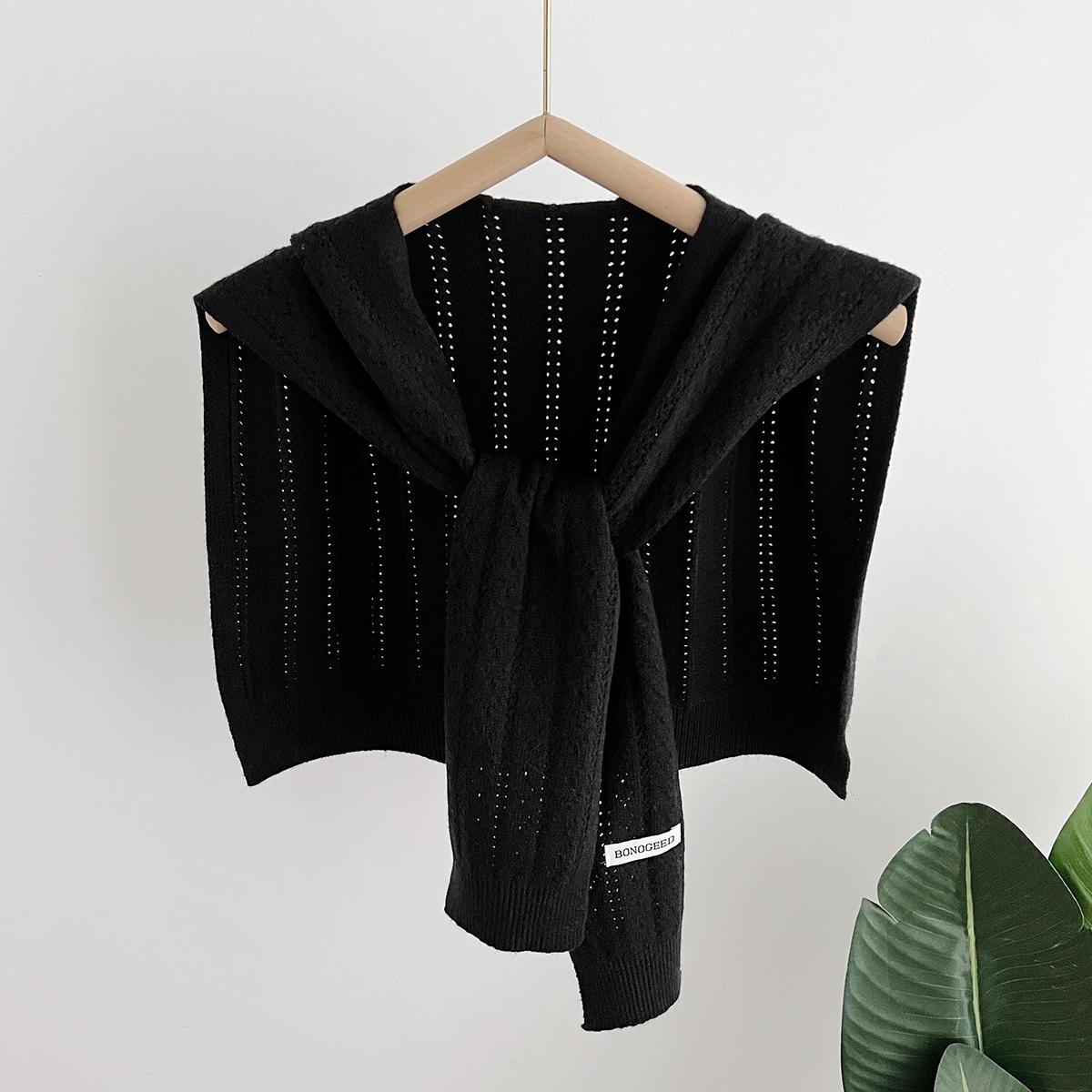 

Модный корейский осенний вязаный платок, женская блузка, накидка с фальш-воротником на плечи, однотонный шарф для защиты шеи, женский зимний для дома