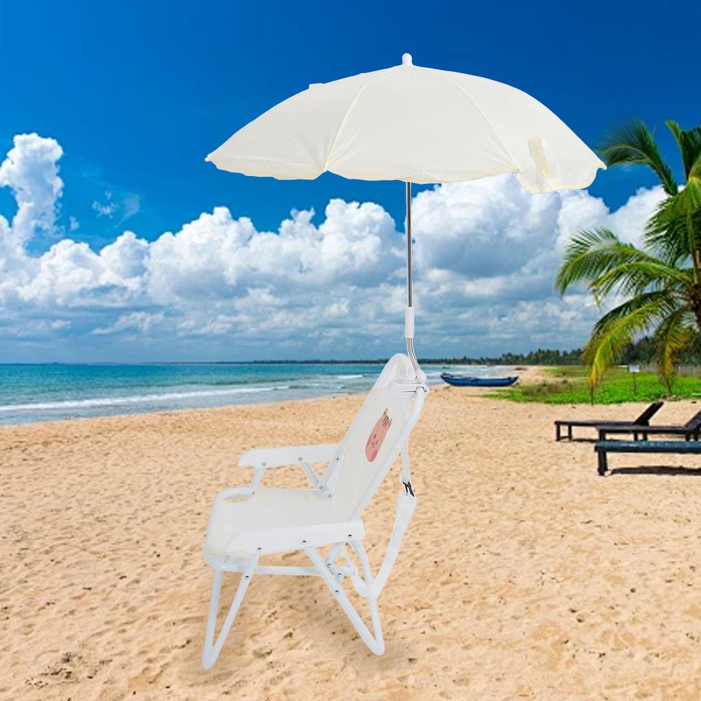Kids Beach Chair with Umbrella Cute Cartoon Animal Print Foldable Portable Baby Camping Chair for Outdoor Activities