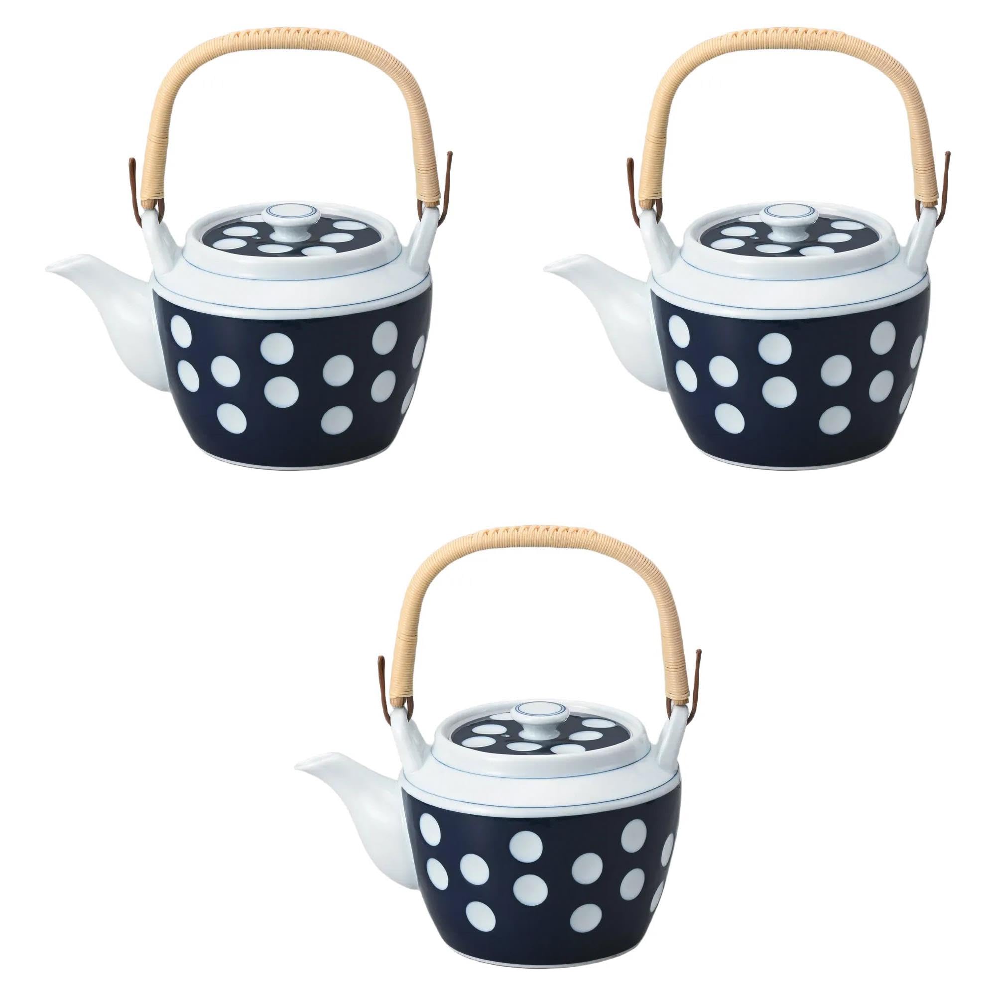 

Set of 3 Polka Dot 8 Earthenware Teapots x cm 1400 Arita Ware Earthenware Teapots Arita Ware Setomonohonpo No. [15.5 12.5 cc]