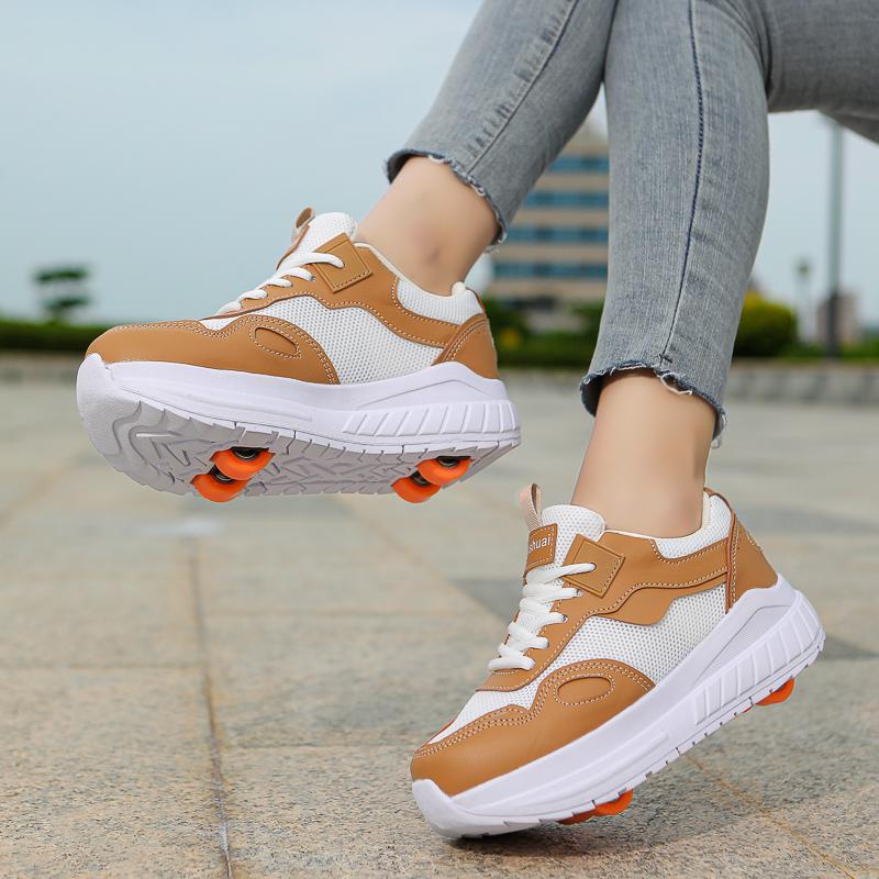 TUINANLE New Boys Fashion Sneakers Roller Skating Casual Shoes Best Girls Gift Four Wheel Inline Skates