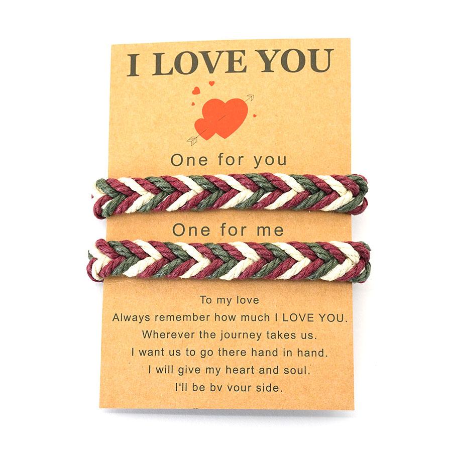 Ein für dich Ein für mich Partnerarmbänder Set 2 Stück Handgefertigt Geflochten Passende Armbänder Liebesschmuck Valentinstag Accessoires Joias
