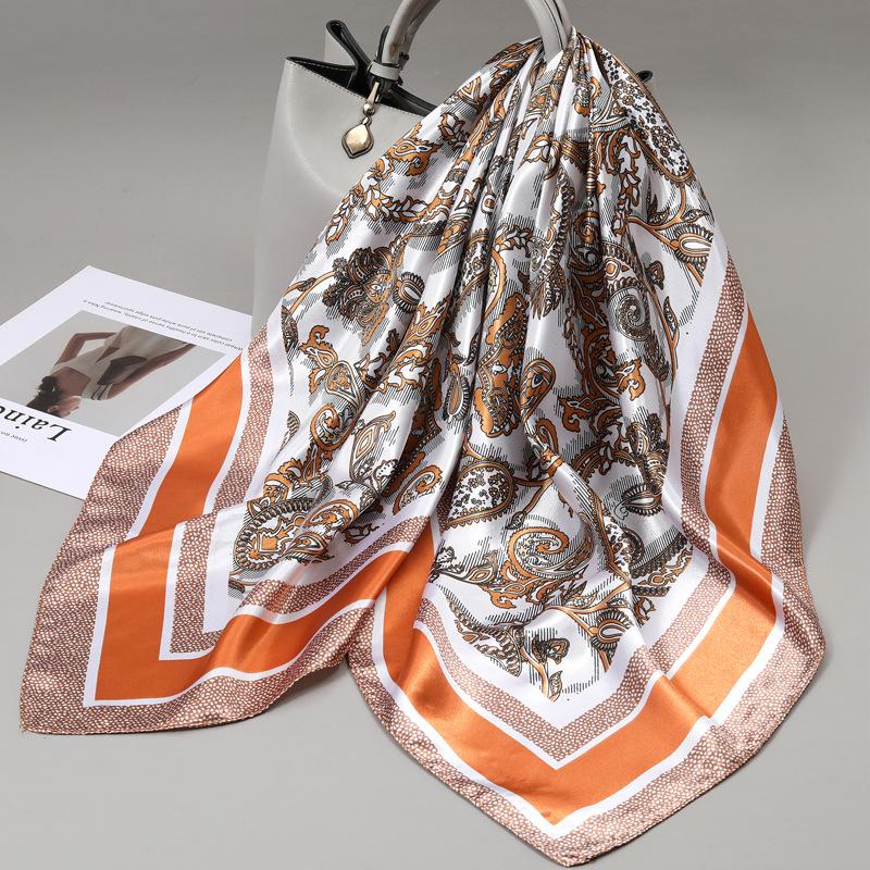 90 Square Scarves, Silk Scarves, Women's New Spring and Summer High-end Sense Versatile, Thin Scarves, Shawls Outside