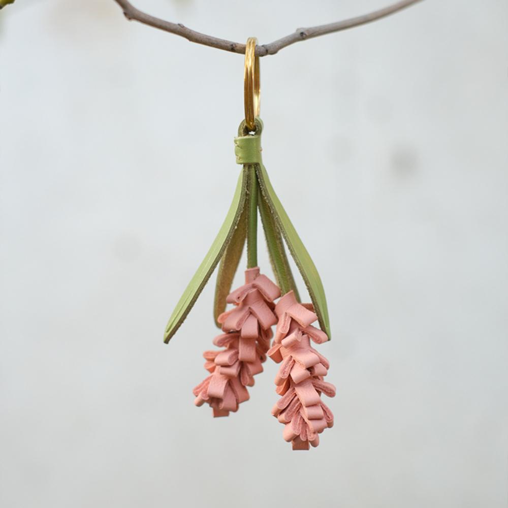 Rindsleder Lavendel Anhänger für Damenhandtasche Mode Schlüsselanhänger Langlebig Exquisite Verarbeitung Taschenanhänger Taschenzubehör