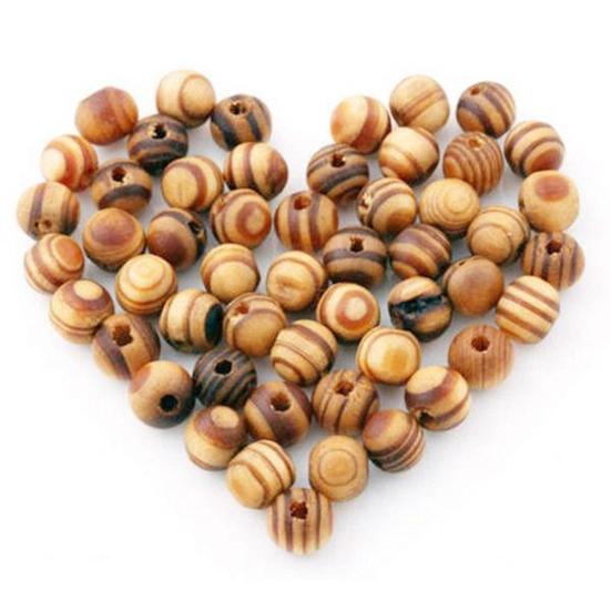 100 pezzi 8mm perline di legno sciolte per gioielli fai da te collana orecchini bracciale artigianato