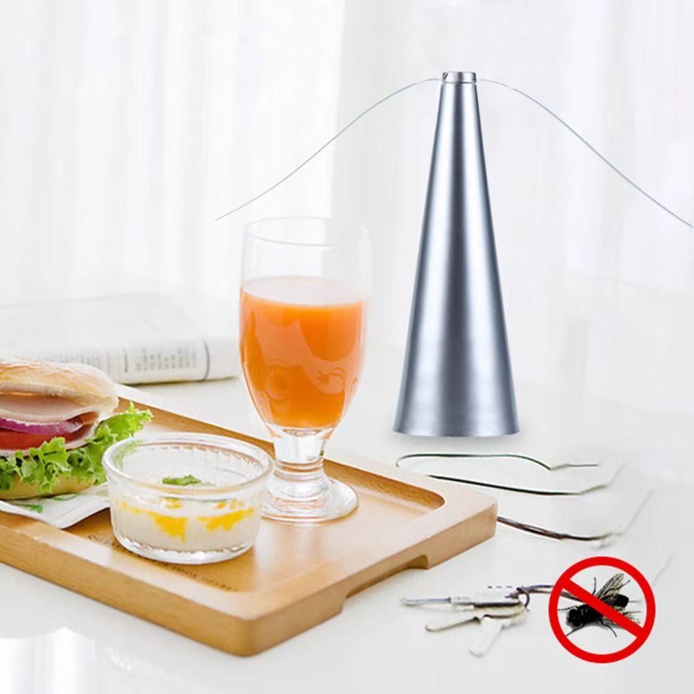 Fan-type Electric Flycatcher 360° Rotation Food Protector Automatic Fly Trap  Camping Party