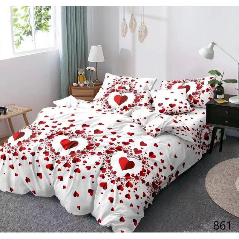 3D Bed Sheet Three-Piece Large Board Flower Active Printing And Dyeing Bedding Low Price