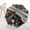 1pc Dragonfly Flowers umbrella with 8 iron ribs and a plastic handle, automatic opening and closing, and daily use.1044